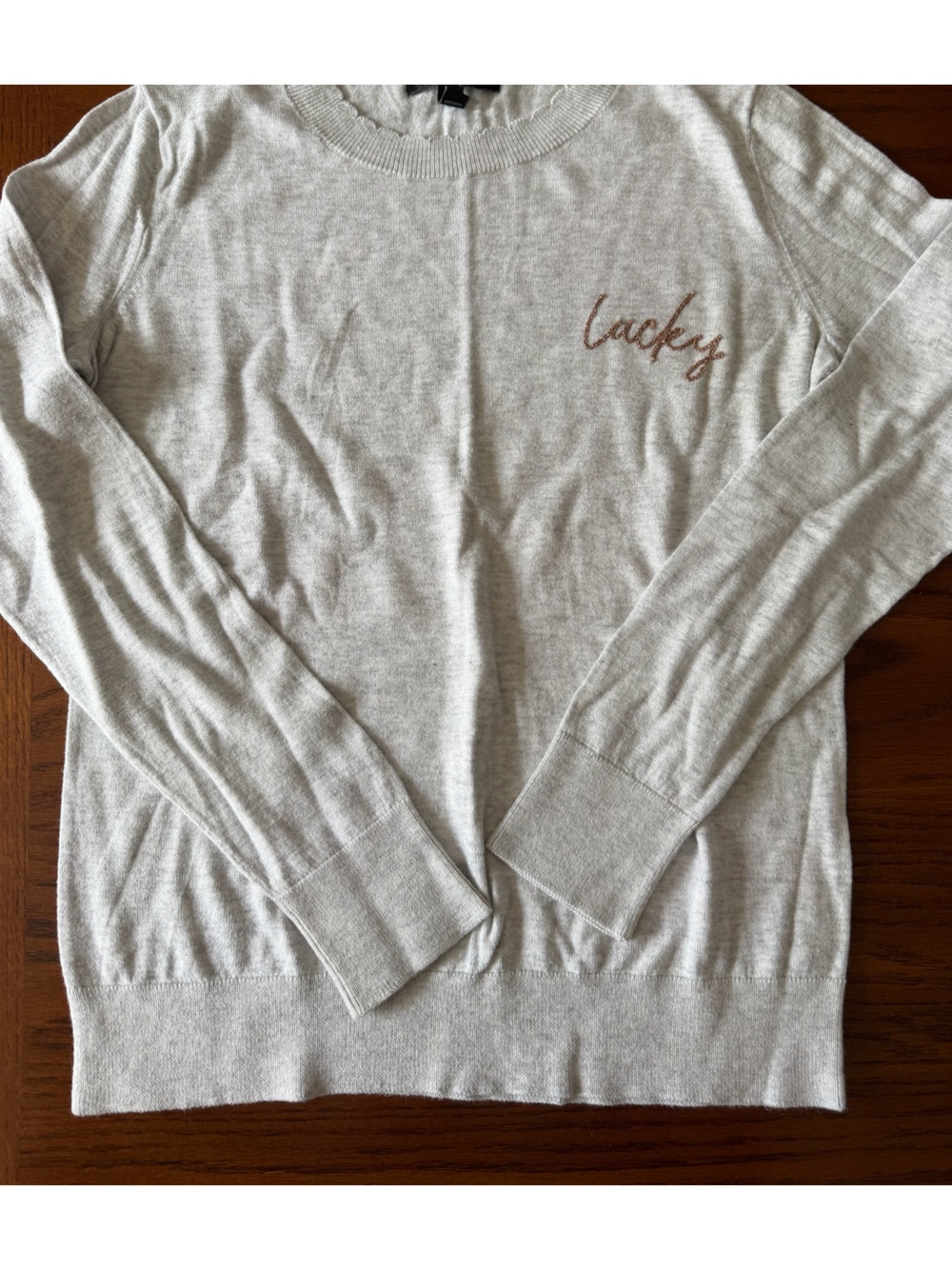Banana Republic Women’s Light Gray 'Lucky' Long Sleeve Sweater